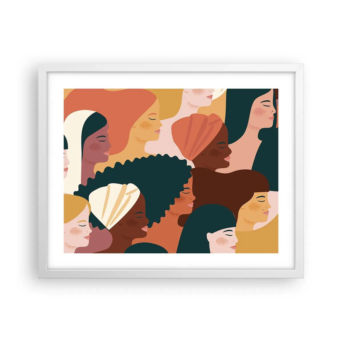 Poster in een witte lijst - Alleen vrouwelijkheid - 50x40 cm