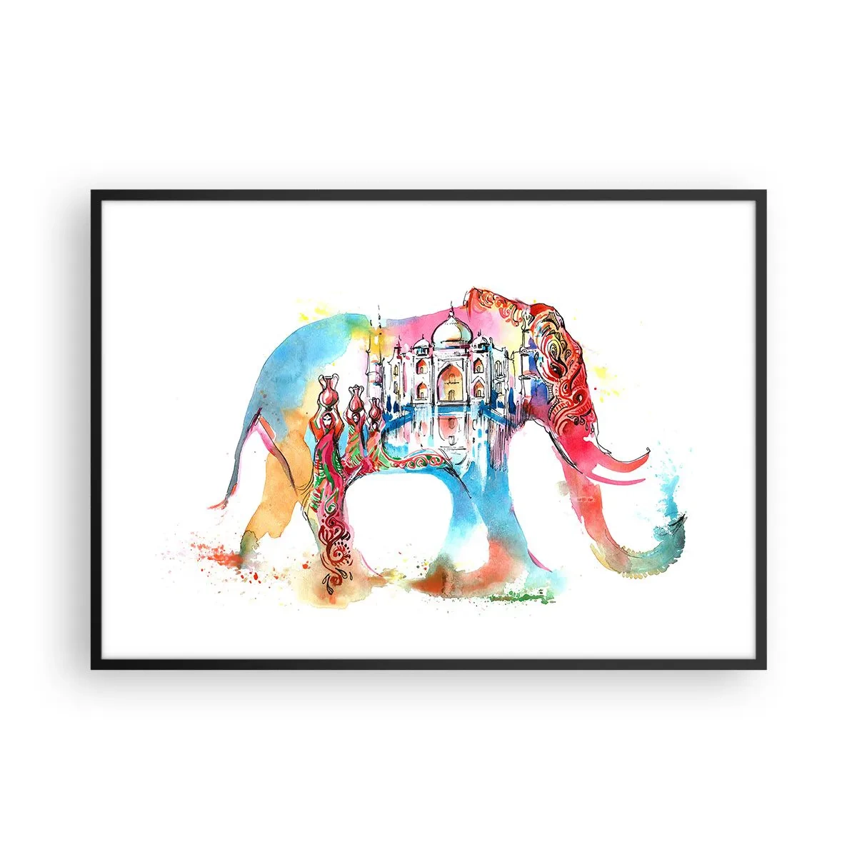 Poster in een zwarte lijst - India - de uitstraling van liefde - 100x70 cm