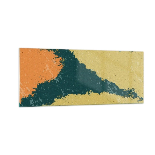 Schilderen op glas - Abstractie – langzame beweging - 100x40 cm