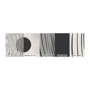 Fotobehang Monster Zelfklevend Deluxe Sticker - Halve compositie - Abstractie, Deel, Zwart en wit - 100x30 cm