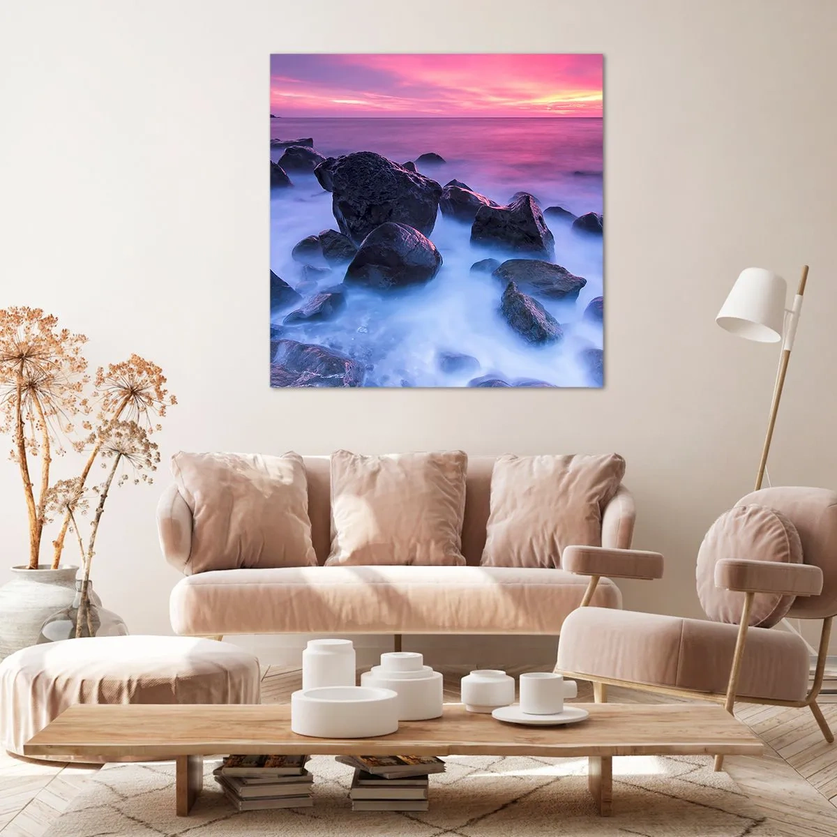 Schilderen op canvas - Geboorte in licht en mist - 60x60 cm