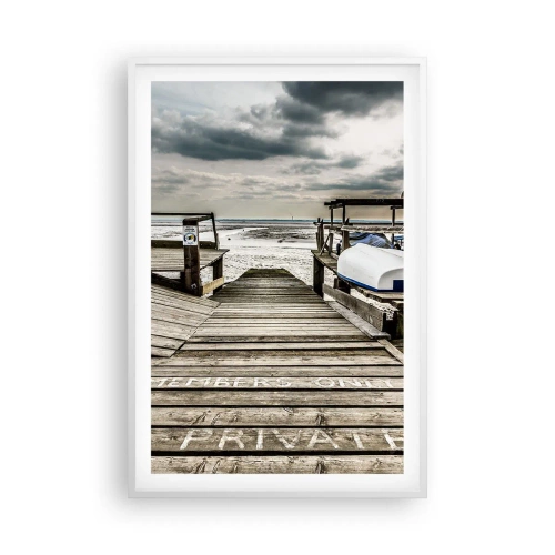 Poster in een witte lijst - Middernacht strand - 61x91 cm