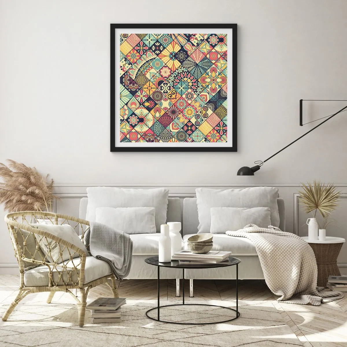 Poster in een zwarte lijst - Marokkaanse sfeer - 50x50 cm