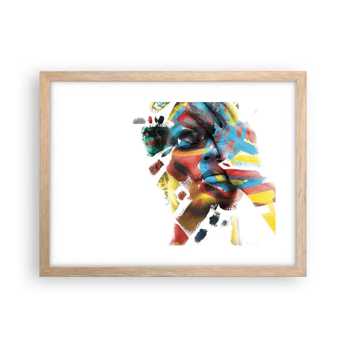 Een poster in een licht eiken lijst - Een kleurrijke persoonlijkheid - 40x30 cm