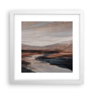Poster in een witte lijst - Een rustige vallei - 30x30 cm