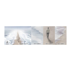 Fotobehang Monster Premium Canvas - Een gouden toekomst - Zee, Helder, Strand - 100x30 cm