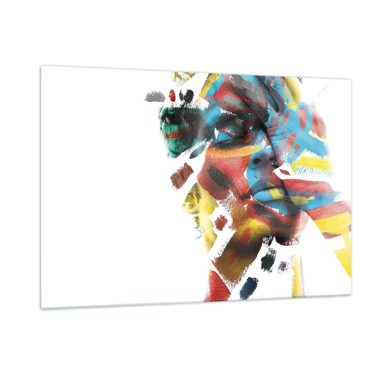 Schilderen op glas - Een kleurrijke persoonlijkheid - 120x80 cm