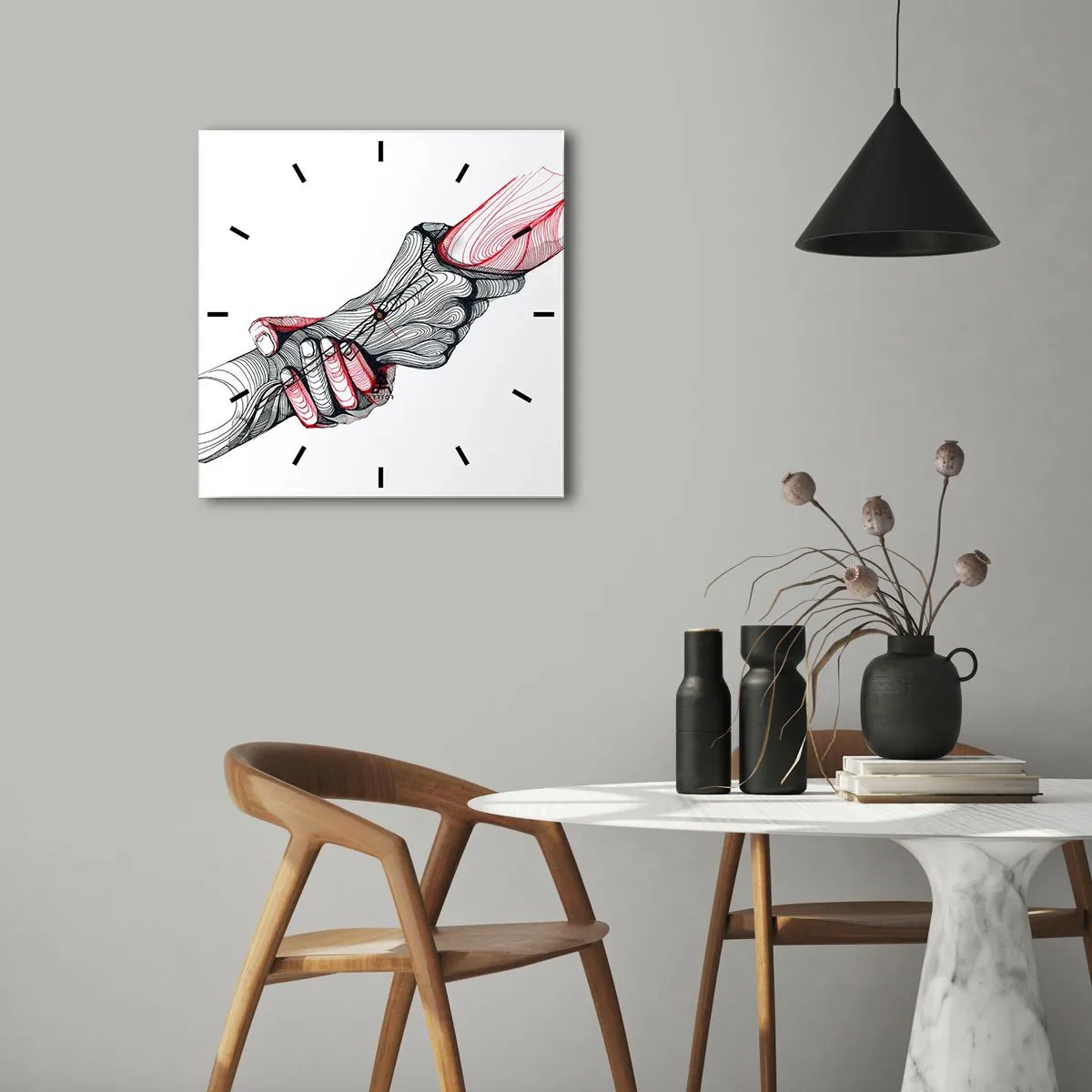 Wandklok - Klok - Je bent in goede handen - 30x30 cm