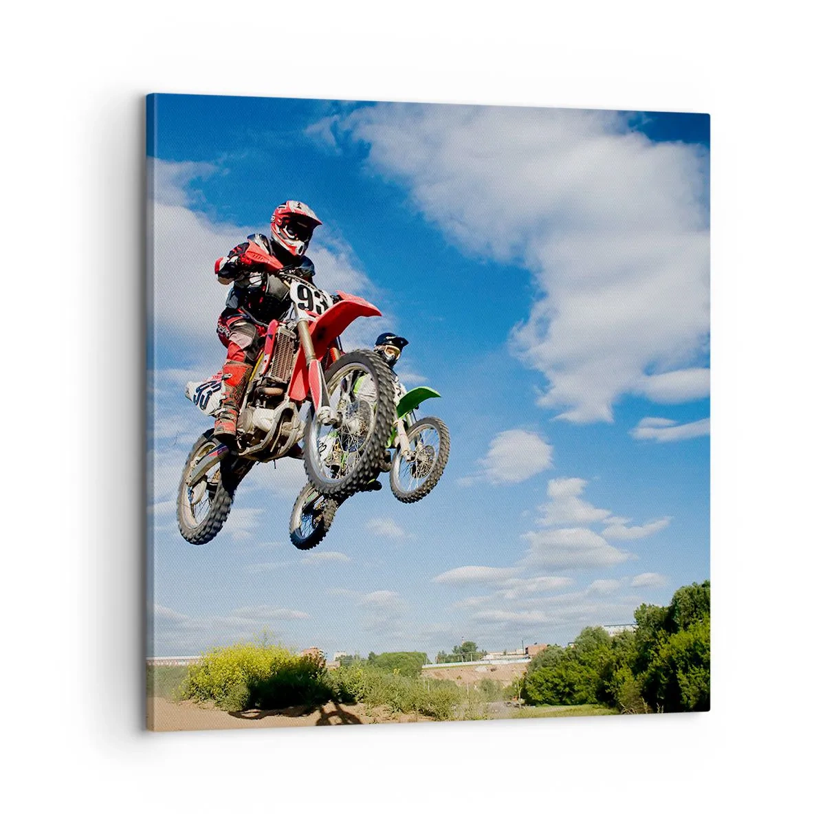 Schilderen op canvas - Luchtsprong - 60x60 cm