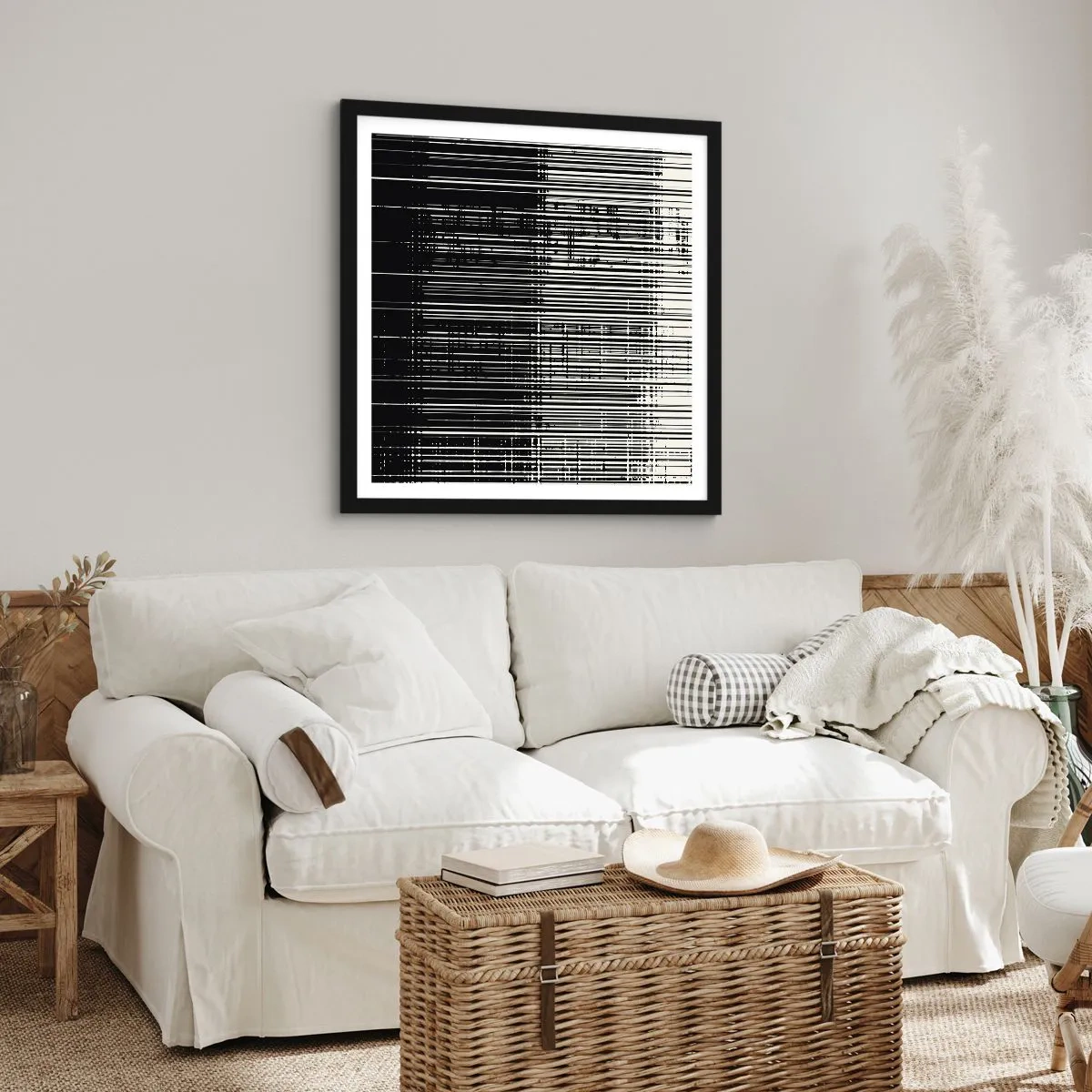 Poster in een zwarte lijst - Golven en vibraties - 30x30 cm