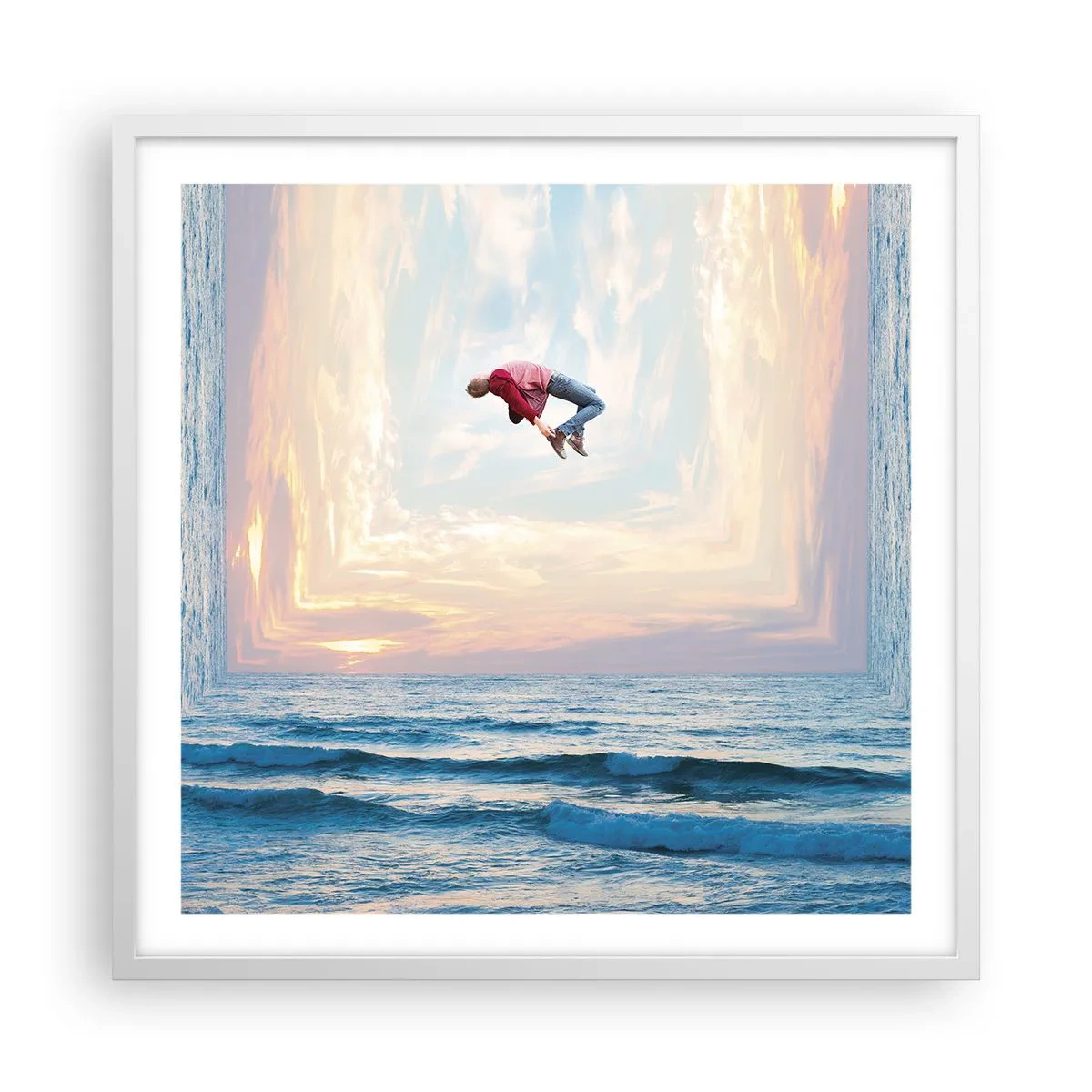 Poster in een witte lijst - Naar een andere dimensie - 60x60 cm