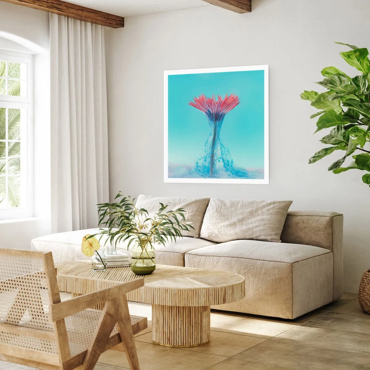 Poster - In een verkwikkende omhelzing - 40x40 cm