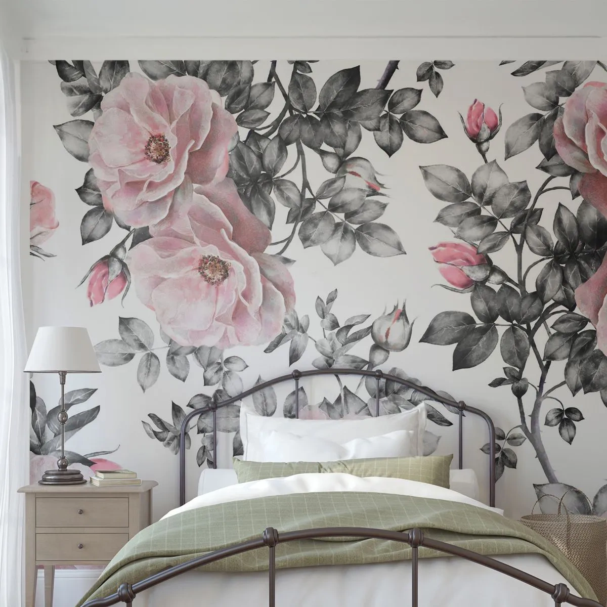 Fotobehang Premium Canvas - Verdwalen in de bloemen van de rozen - Bloemen, Roos, Tuin - 250x175 cm