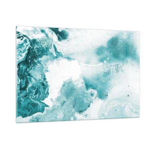 Schilderen op glas - Moerast van blauw - 120x80 cm