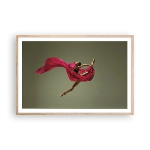 Een poster in een licht eiken lijst - Dansende vlam - 91x61 cm