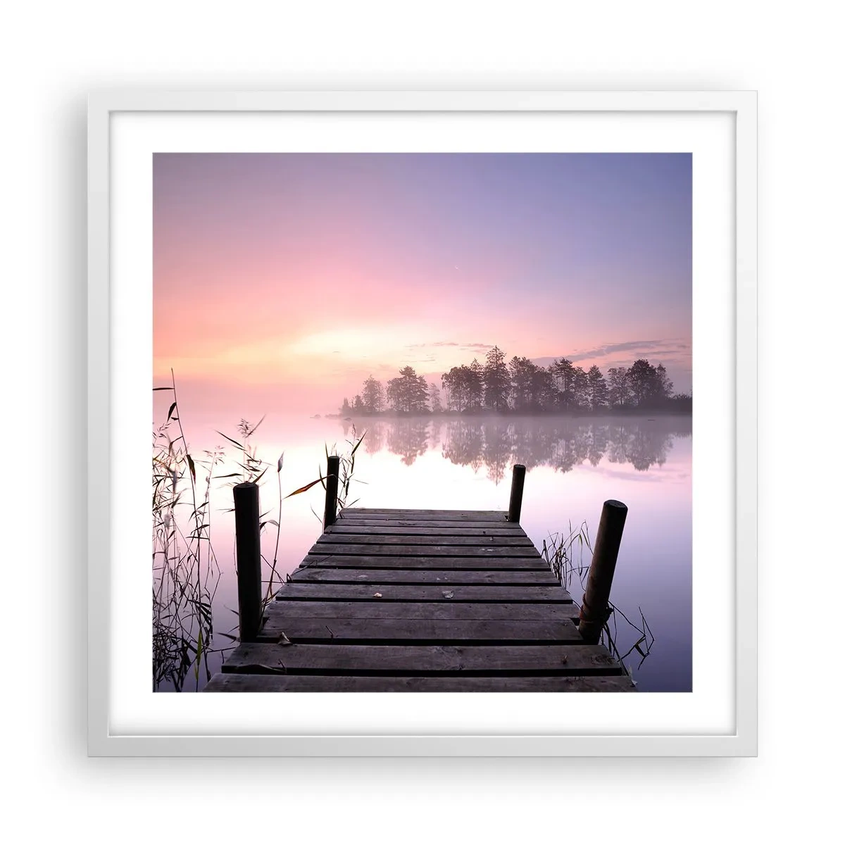 Poster in een witte lijst - Van de lila mist... - 50x50 cm