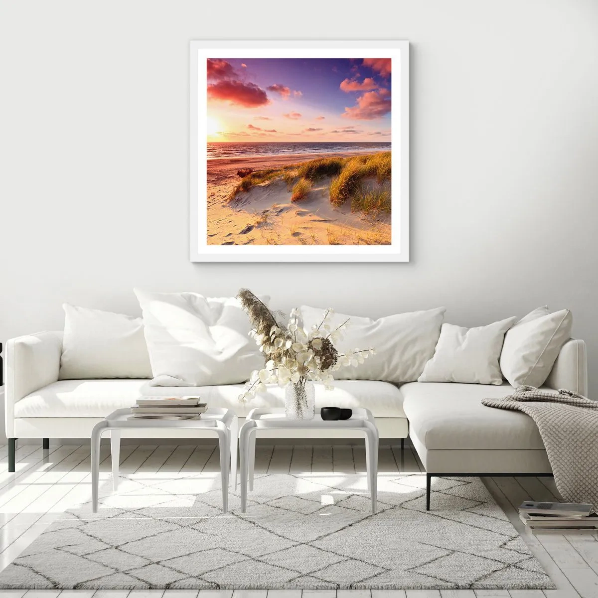 Poster in een witte lijst - De lucht ruikt al in de zomer - 30x30 cm