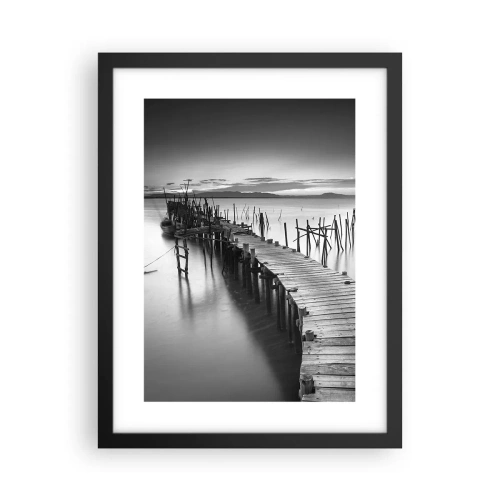 Poster in een zwarte lijst - De rust van een vergeten kust - 30x40 cm