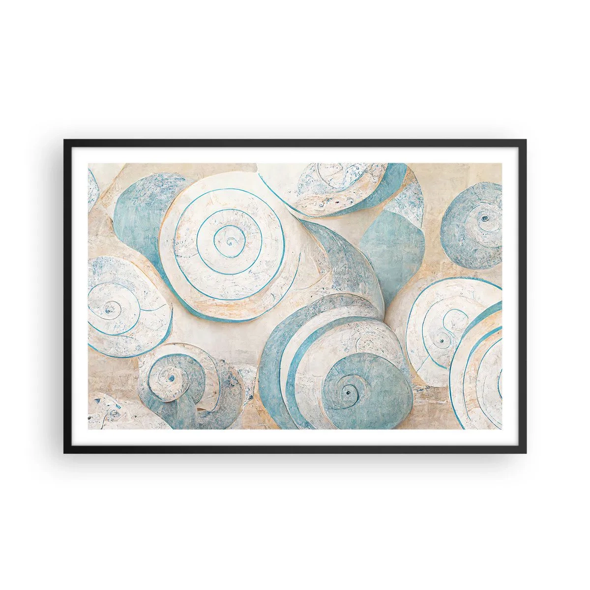 Poster in een zwarte lijst - Wat zit er in de schelp? - 91x61 cm