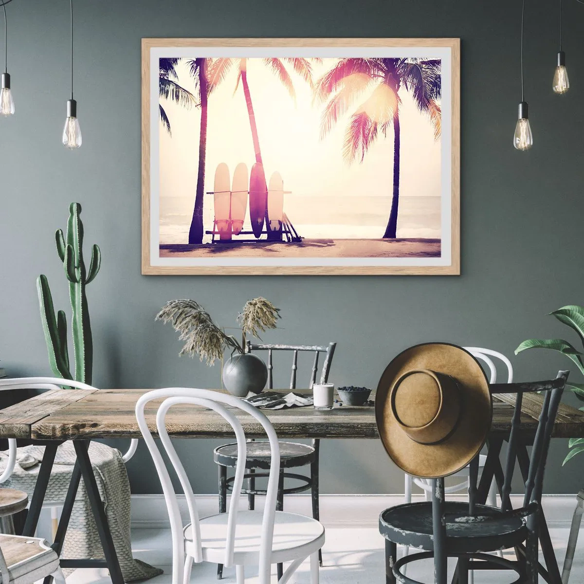 Een poster in een licht eiken lijst - Het wordt een geweldige dag - 91x61 cm