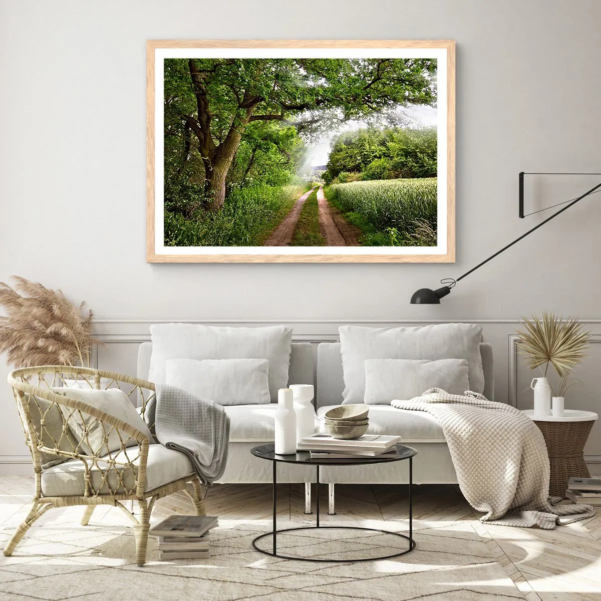 Een poster in een licht eiken lijst - Et in Arcadia ego - 100x70 cm