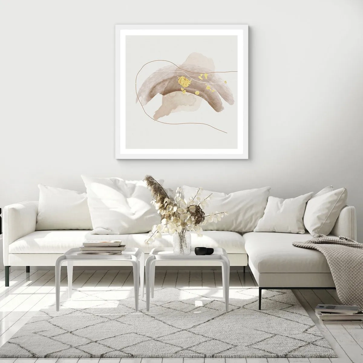 Poster in een witte lijst - Ontmoet in de ruimte - 30x30 cm