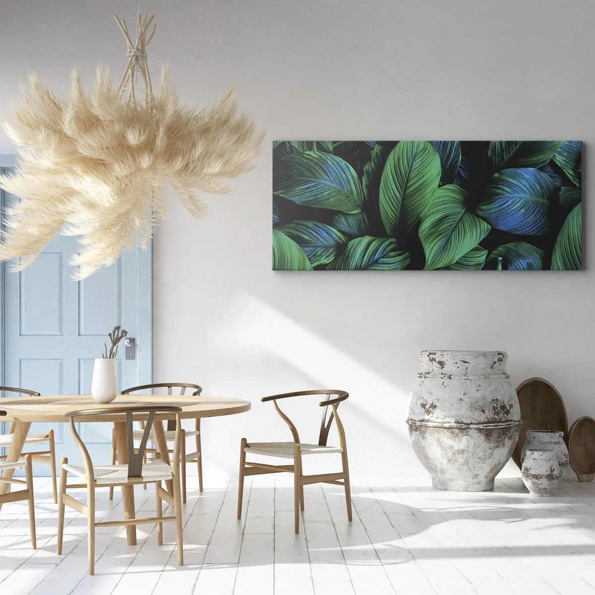 Schilderen op canvas - In de groene menigte - 160x50 cm