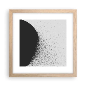 Een poster in een licht eiken lijst - Beweging van moleculen - 30x30 cm