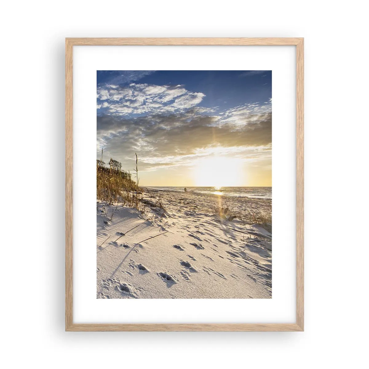 Een poster in een licht eiken lijst - Een uitnodiging voor een wandeling - 40x50 cm