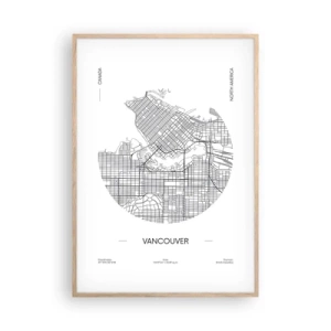 Een poster in een licht eiken lijst - Anatomie van Vancouver - 70x100 cm