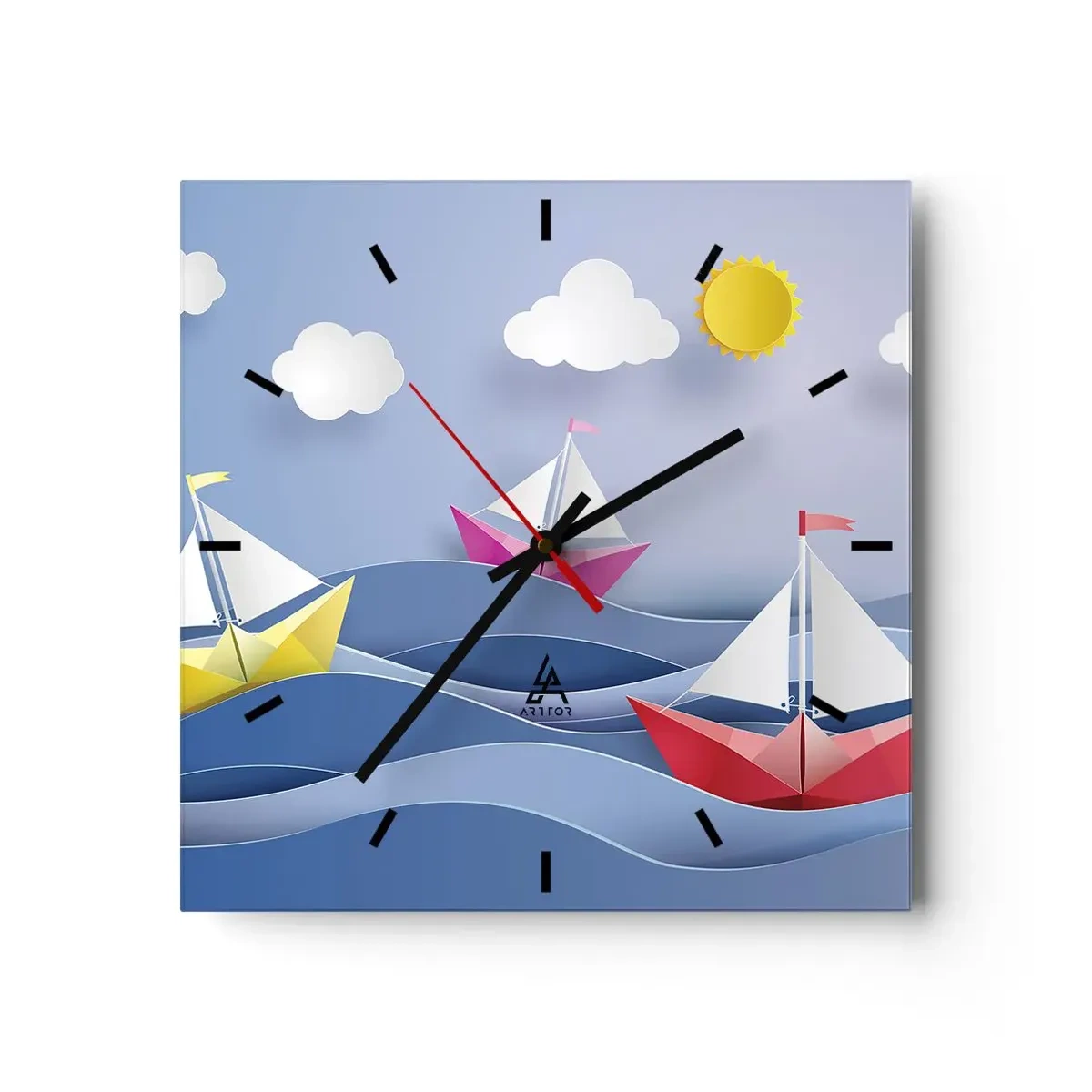 Wandklok - Klok - Ah, wat is het heerlijk om in de golven te schommelen - 30x30 cm