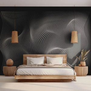 Fotobehang op maat Premium Sand - Dans van licht in de ruimte - 3D, Lijnen, Modern