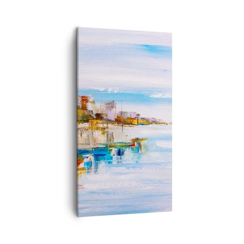 Schilderen op canvas - Een veelkleurig stedelijk toevluchtsoord - 45x80 cm
