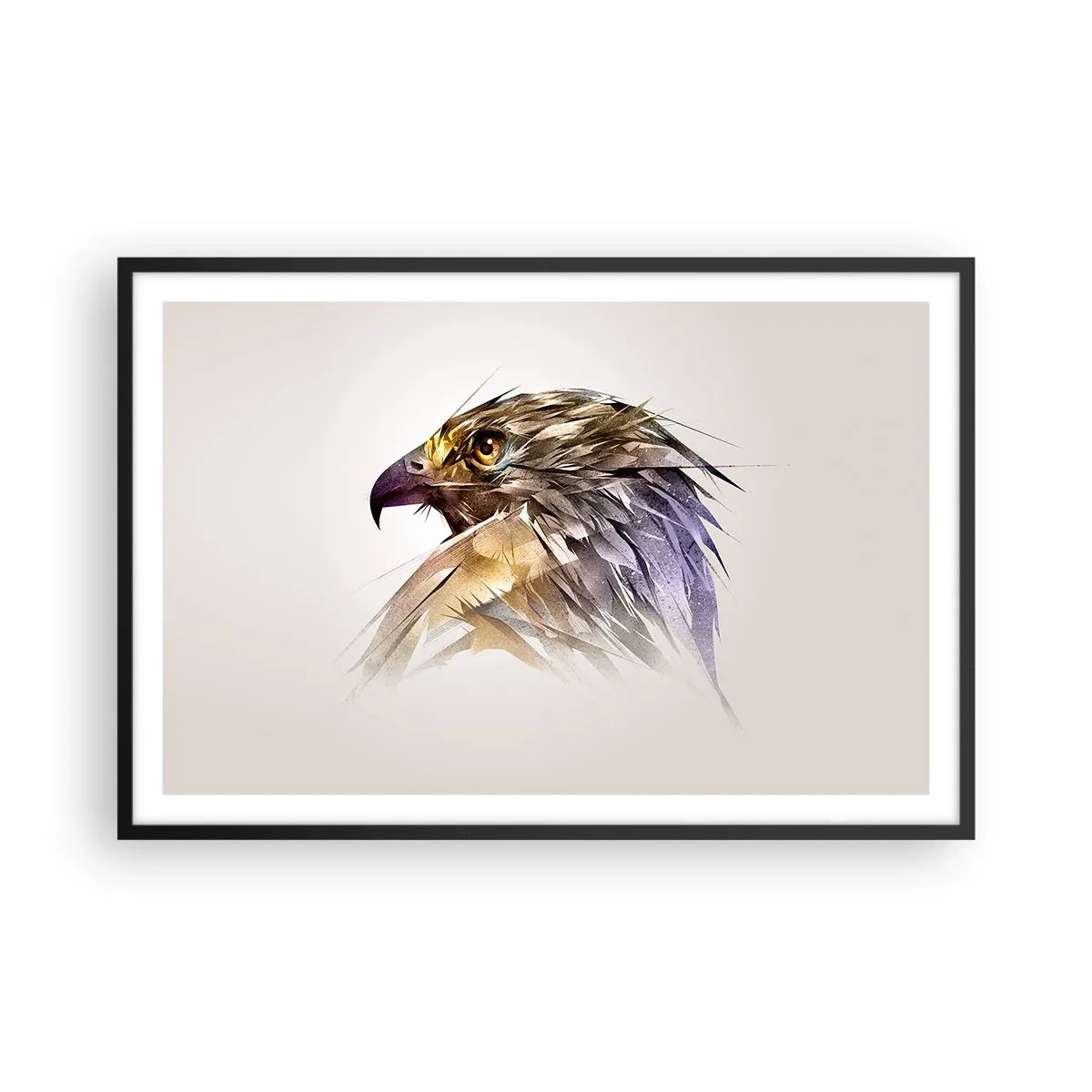 Poster in een zwarte lijst - Portret van een krijger - 91x61 cm