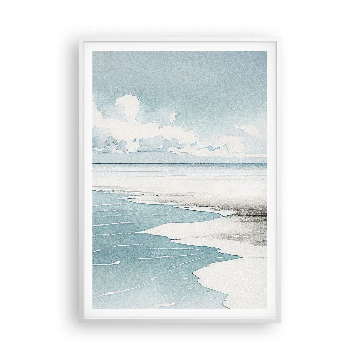 Poster in een witte lijst - Zachte vloed - 70x100 cm