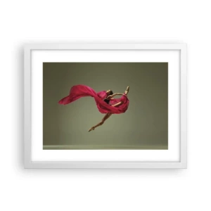 Poster in een witte lijst - Dansende vlam - 40x30 cm