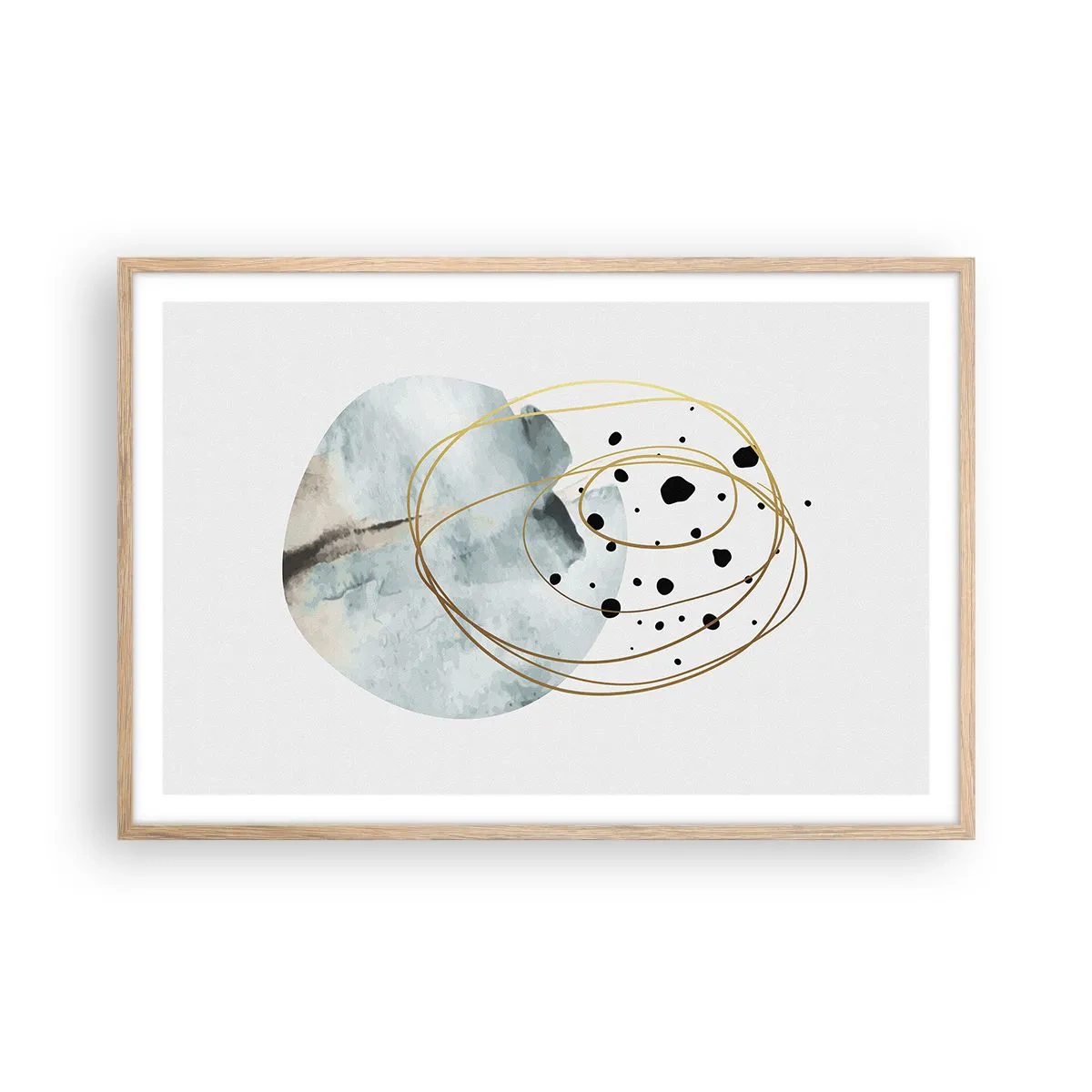 Een poster in een licht eiken lijst - Omarmd door de ruimte - 91x61 cm