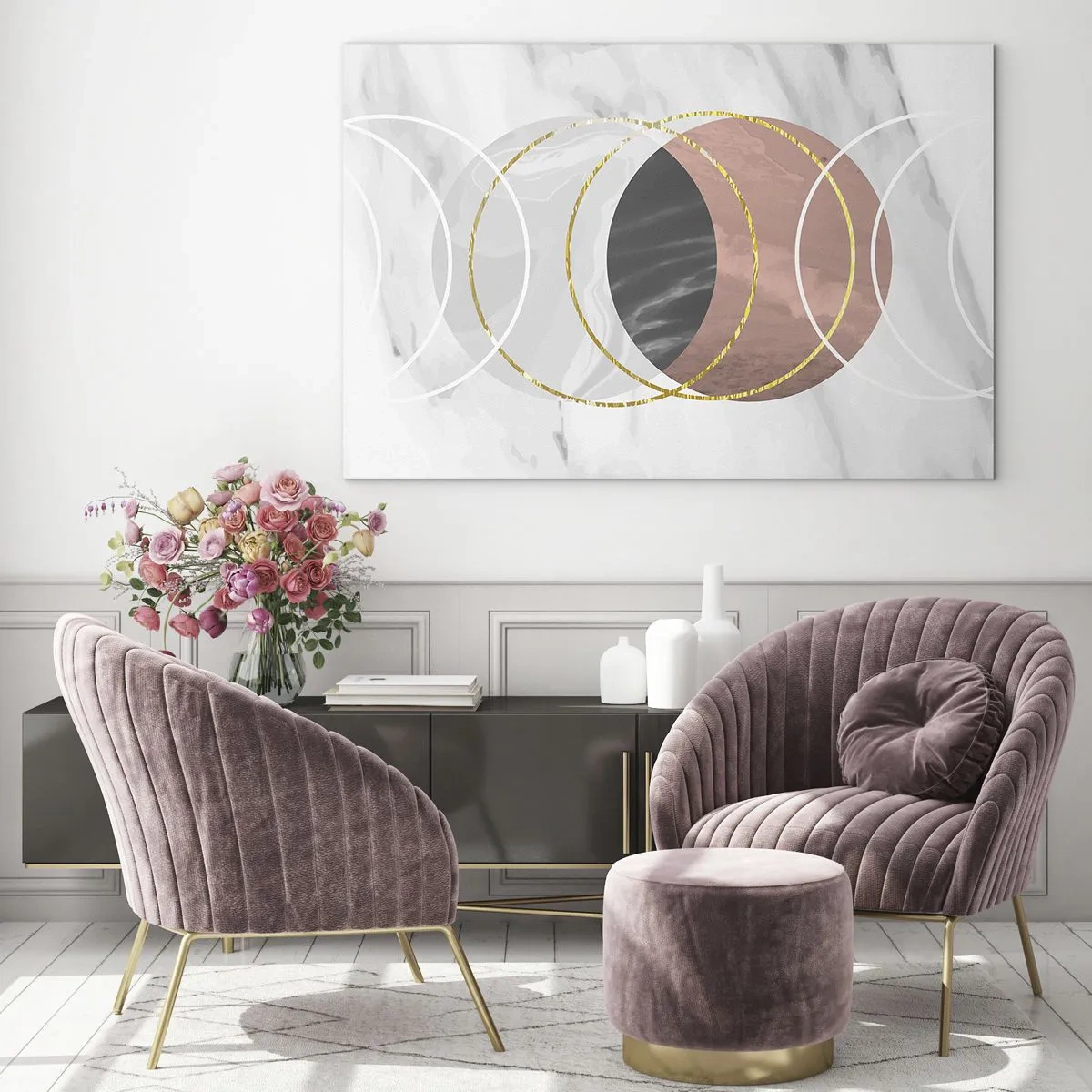 Schilderen op glas - Muziek van de sferen - 100x70 cm