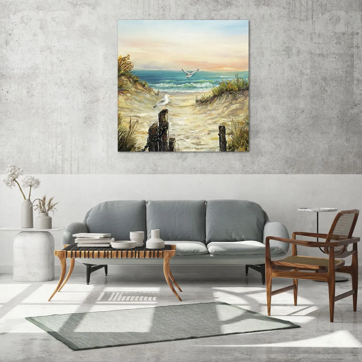 Schilderen op glas - Windstille afzondering - 50x50 cm