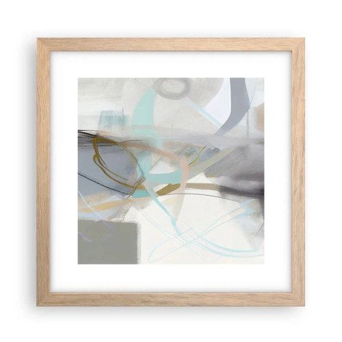 Een poster in een licht eiken lijst - Mistige abstractie - 30x30 cm
