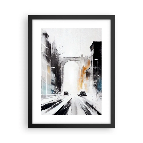 Poster in een zwarte lijst - Stadsstudie: architectuur en beweging - 30x40 cm