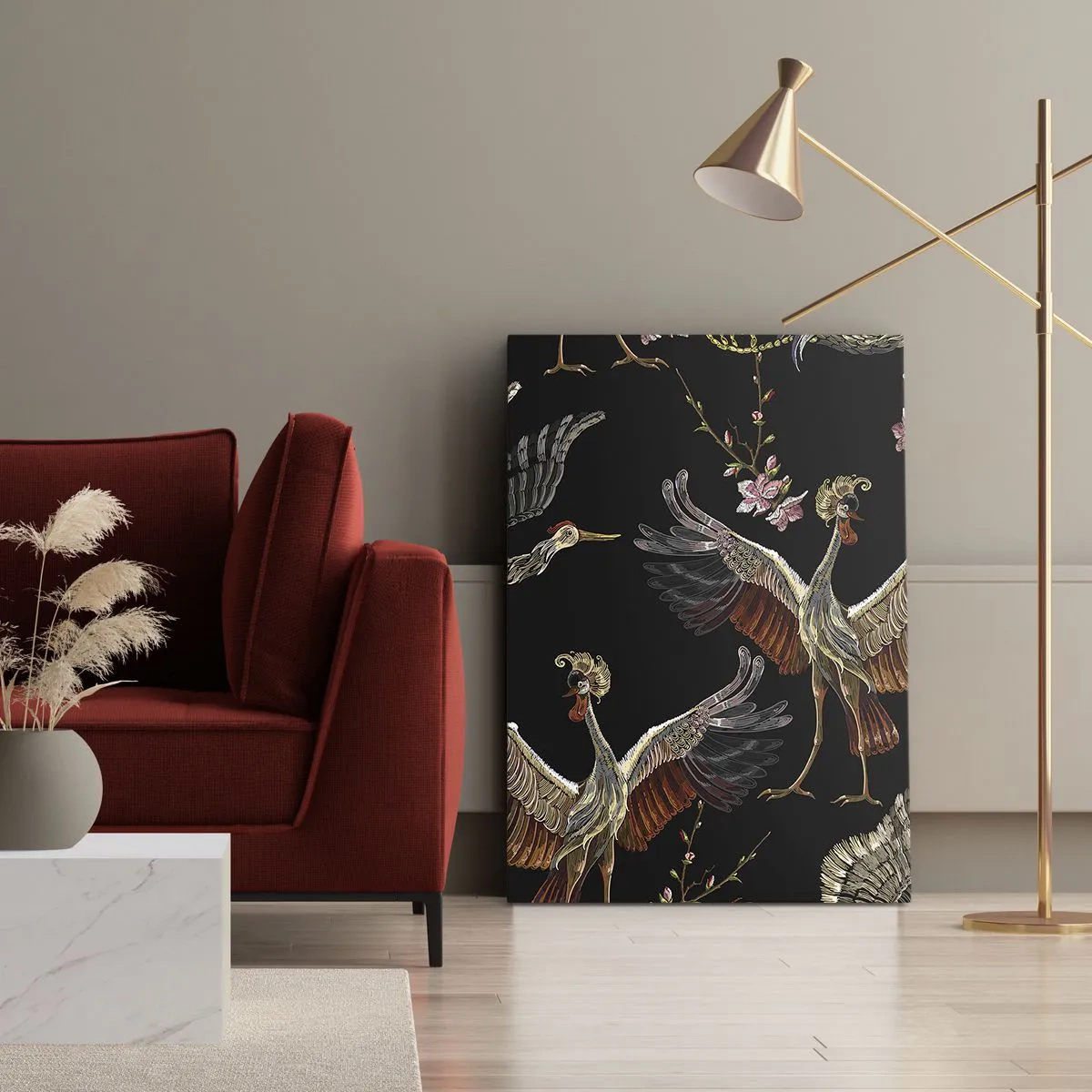 Schilderen op canvas - Een sprookjesvogel - 50x70 cm