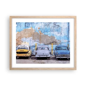 Een poster in een licht eiken lijst - Veteranenbijeenkomst - 50x40 cm