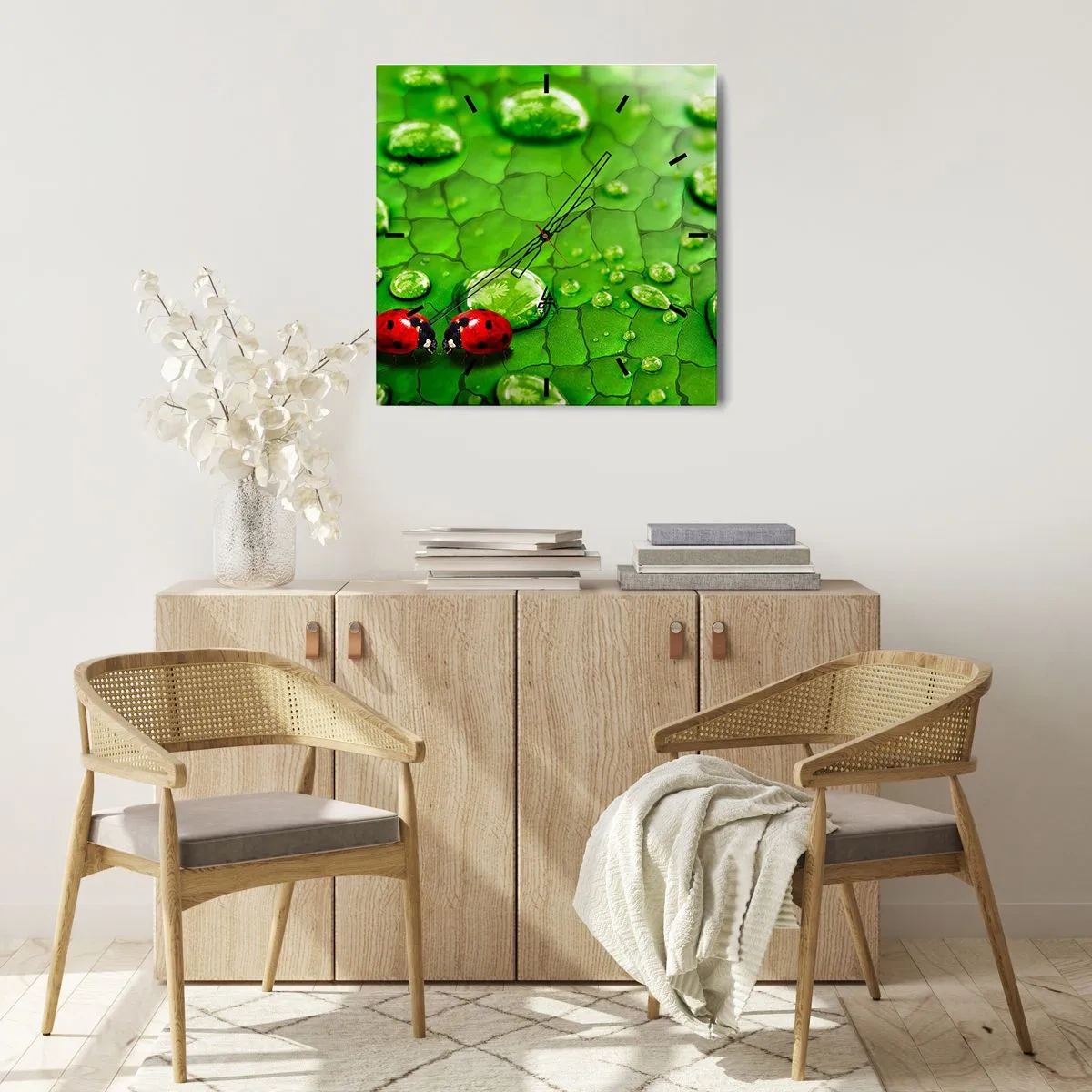 Wandklok - Klok - Ontmoeting in het groen - 40x40 cm