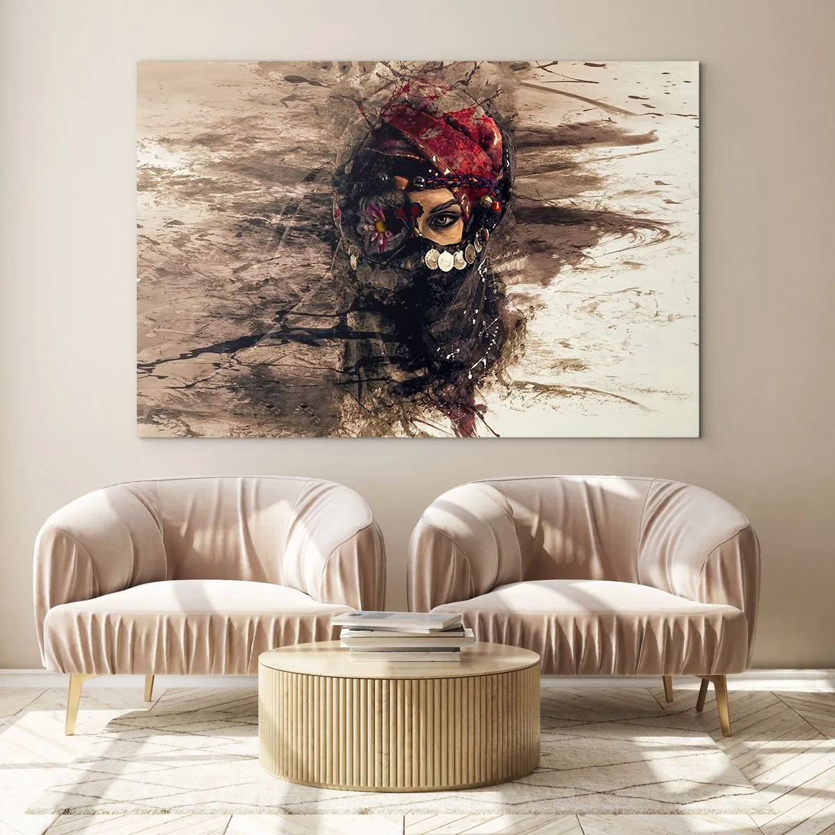 Schilderen op glas - Op zijn zachtst gezegd verontrustend - 100x70 cm
