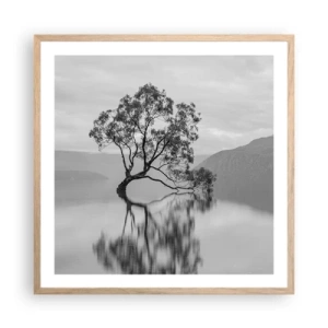 Een poster in een licht eiken lijst - Er is zo'n land - 60x60 cm