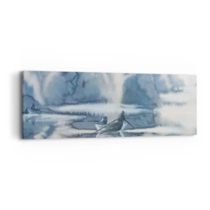 Schilderen op canvas - Vissers in hun paradijs - 90x30 cm