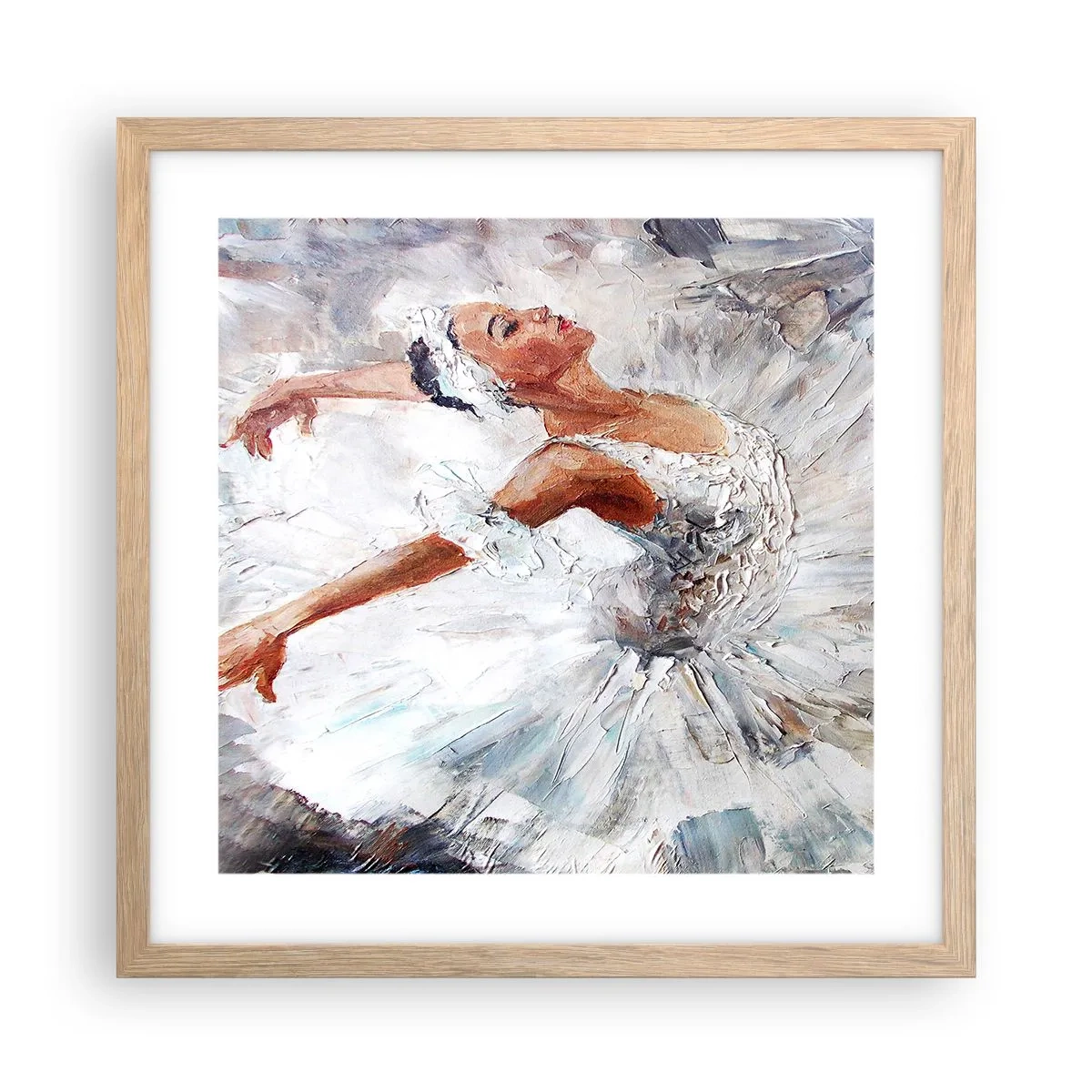 Een poster in een licht eiken lijst - Delicaat en licht als tule - 40x40 cm