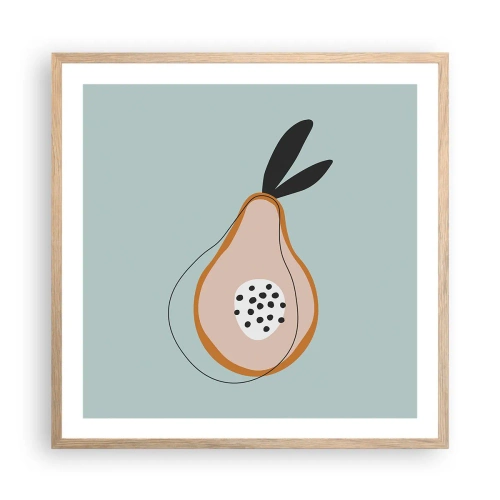 Een poster in een licht eiken lijst - Doordringen in de aard van de dingen - 60x60 cm