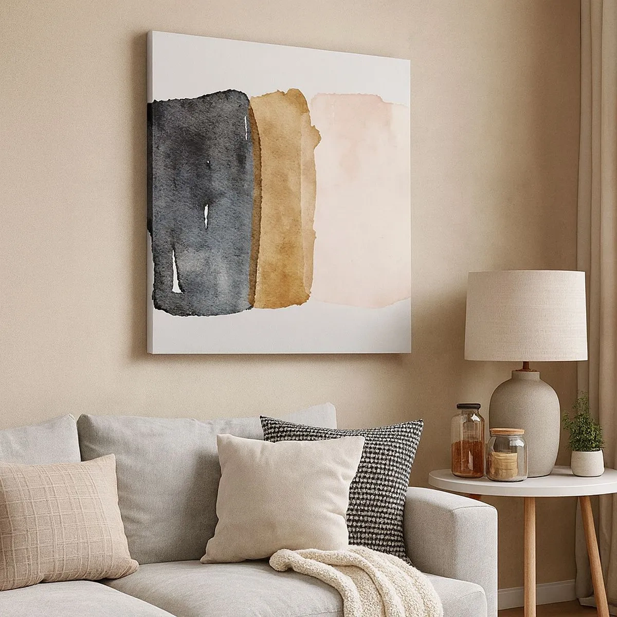 Schilderen op canvas - De samenstelling van de kleuren van de aarde - 30x30 cm